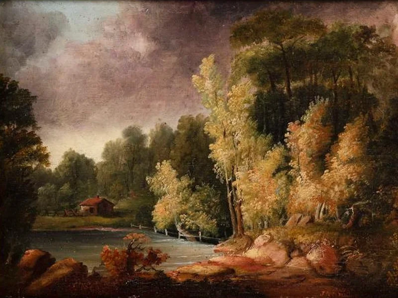 1810-John Rowson Smith - Piccolo cottage immerso nel paesaggio